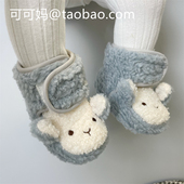 秋冬新生婴儿卡通加厚保暖鞋 9月地板袜棉 袜1岁男女宝宝棉鞋