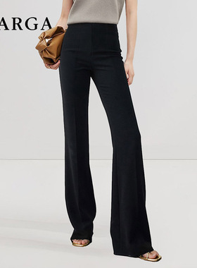 GARGA黑色微喇裤女高腰垂感超模神裤弹力显瘦修身长裤休闲西装裤
