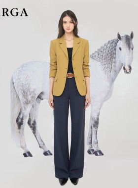 谭松韵同款黄色西装外套女2026新款气质名媛高级感小个子西服套装