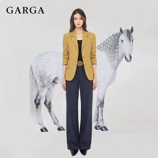 气质名媛高级感小个子西服套装 外套女2026新款 黄色西装 谭松韵同款