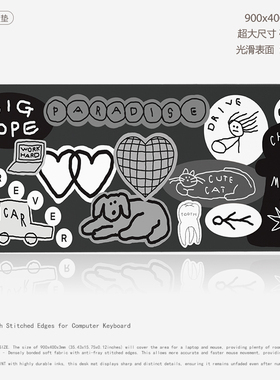 限定小众简约桌面垫键盘垫XXL加大鼠标垫韩风商务风男款中性通用