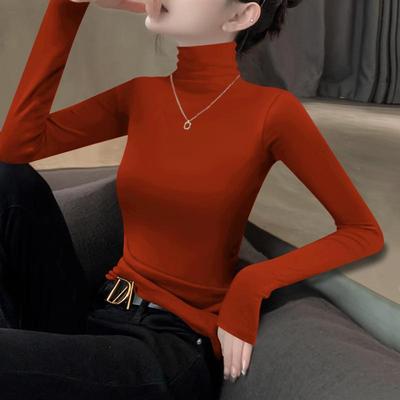 高领薄款通勤长袖woonam修身