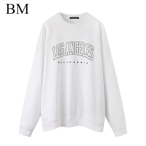 BM字母洛杉矶印花宽松上衣