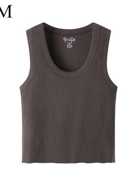 Brandy Girl新款官网bm背心纯棉多色U型领短款螺纹吊带女运动