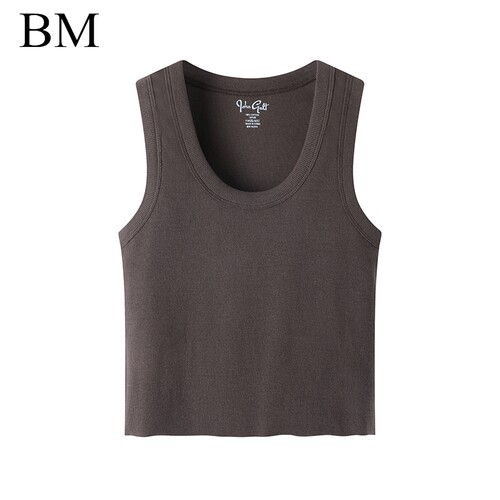 Brandy Girl新款官网bm背心纯棉多色U型领短款螺纹吊带女运动