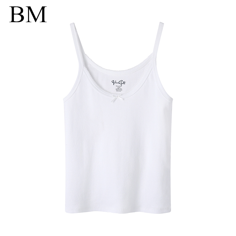 Brandy Girl花边领bm蝴蝶结吊带女美式辣妹风短款背心夏季