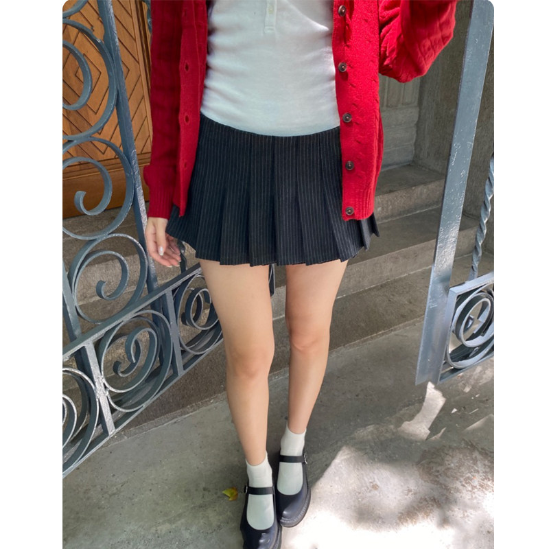 Brandy bm新款百褶裙呢子条纹半身裙百搭显瘦短裙女,女装/女士精品,半身裙,淘宝优惠券,粉丝福利购,淘宝优惠卷