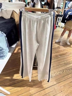 女 侧边竖条纹运动裤 bm美式 加绒休闲阔腿裤 Brandy 长裤 Girl新款