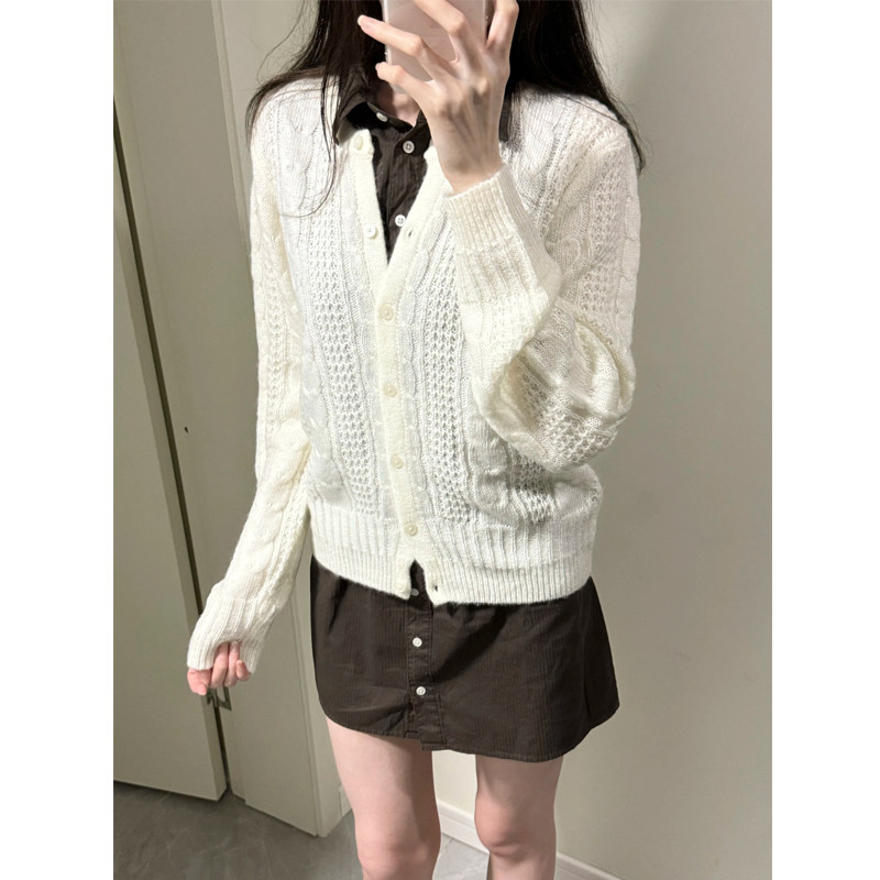 Brandy bm新款纽扣纯棉圆领针织开衫百搭显瘦上衣女,女装/女士精品,毛针织衫,淘宝优惠券,粉丝福利购,淘宝优惠卷