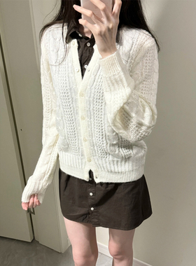 Brandy bm新款纽扣纯棉圆领针织开衫百搭显瘦上衣女