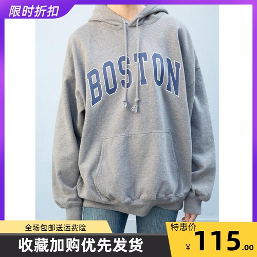 bm官网秋装新字母印花连帽上衣