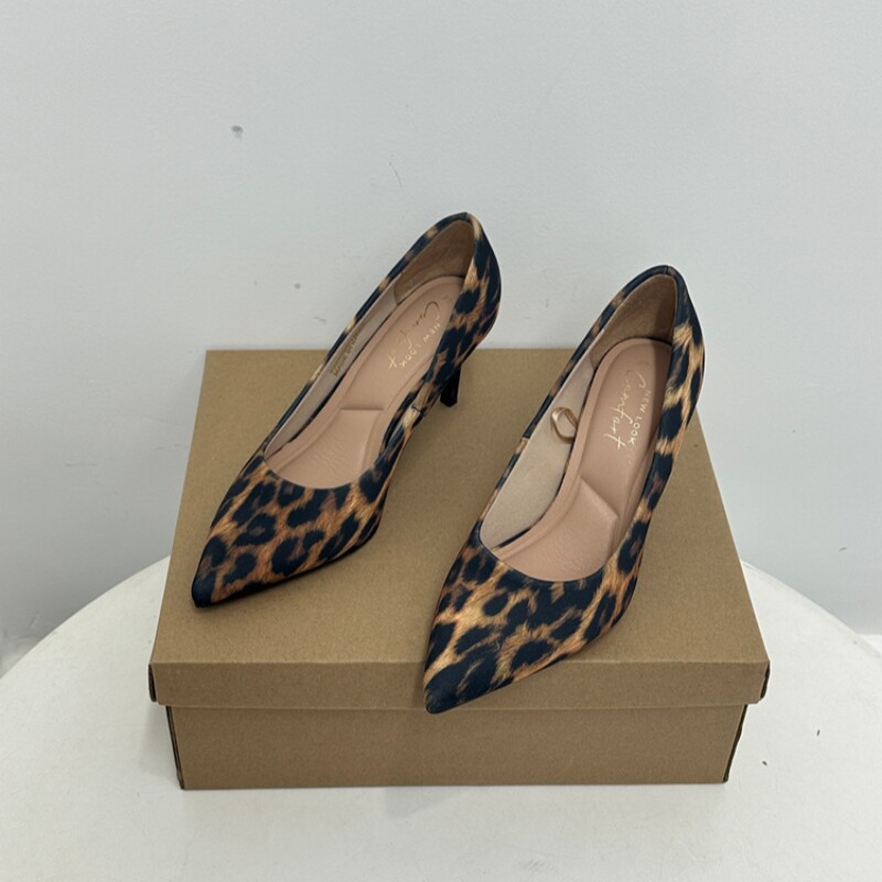 欧美风外贸大码浅口单鞋女时尚性感豹纹尖头轻便防滑一脚蹬高跟鞋,女鞋,浅口单鞋,淘宝优惠券,粉丝福利购,淘宝优惠卷