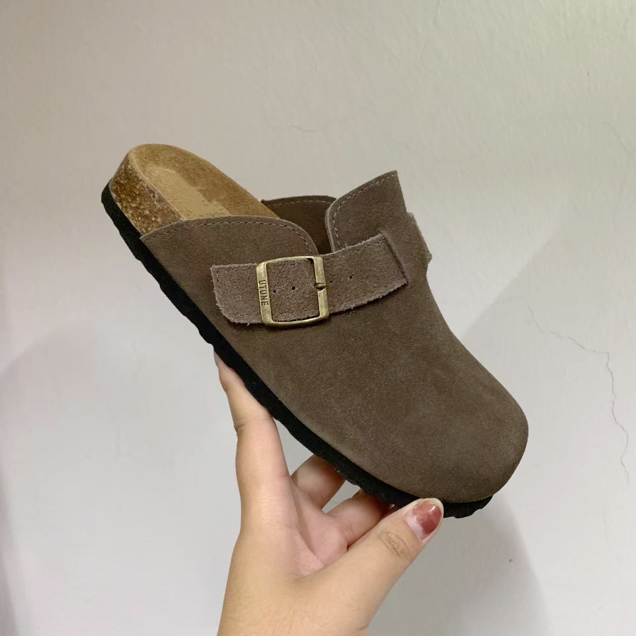 外贸厚底勃肯鞋女外穿包头半拖鞋
