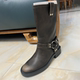 朋克风皮带扣大码 复古做旧西部牛仔靴飒 外贸大码 中筒马丁靴