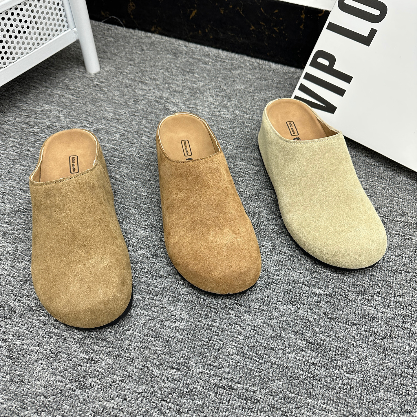 懒人天菜！外贸Y单真皮厚底包头拖复古外穿绒面舒适防滑勃肯鞋,女鞋,勃肯鞋/软木鞋,淘宝优惠券,粉丝福利购,淘宝优惠卷