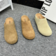 懒人天菜 外贸Y单真皮厚底包头拖复古外穿绒面舒适防滑勃肯鞋