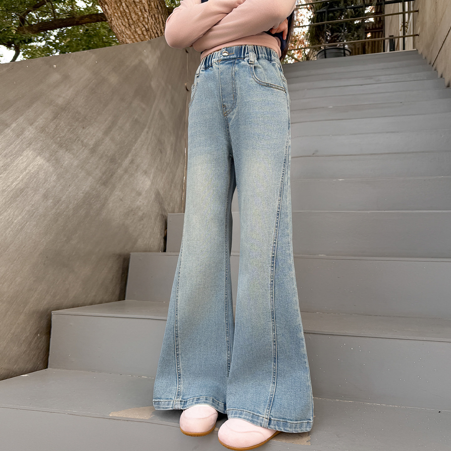 女童喇叭裤春秋2026新款洋气女大童网红好看微喇牛仔裤儿童裤子春,童装/婴儿装/亲子装,裤子,淘宝优惠券,粉丝福利购,淘宝优惠卷