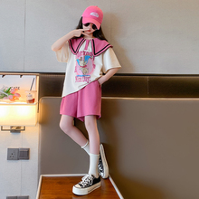 女童夏装套装2025新款女大童洋气时髦夏季短裤儿童POLO衫纯棉短袖