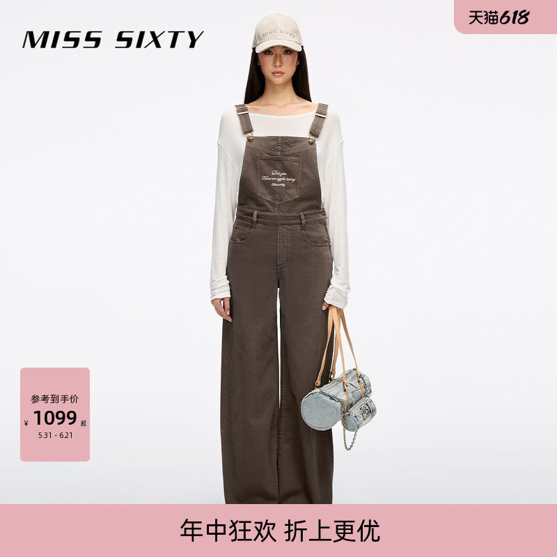 Miss Sixty2026春夏新款牛仔连体裤女可调节一体式减龄
