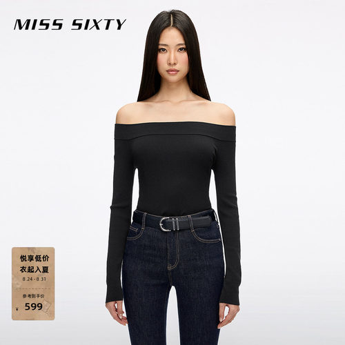 MissSixty一字领针织衫