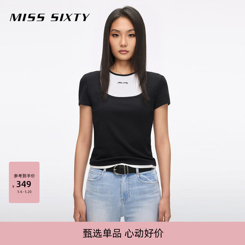 MissSixty假两件刺绣T恤