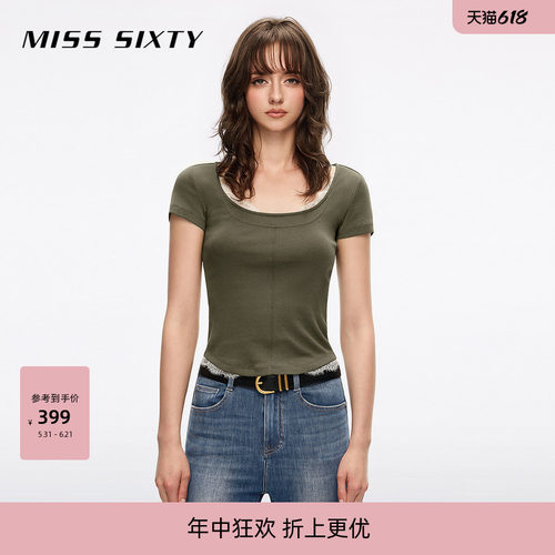 MissSixty蕾丝拼接T恤