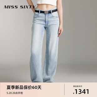 牛仔裤 Miss Sixty2024夏季 新款 休闲风百搭 含天丝复古磨白直筒裤