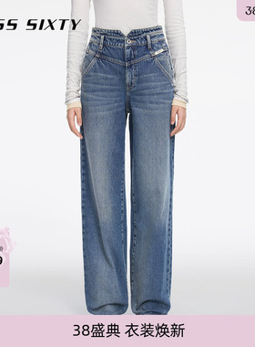 Miss Sixty2025春秋新款法棍牛仔裤女小v腰美式复古直筒百搭休闲