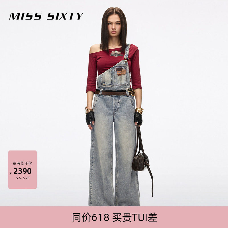 【含汉麻】Miss Sixty26夏新款牛仔连体裤多皮牌减龄少女