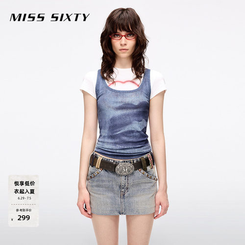 MissSixtyU领无袖修身背心