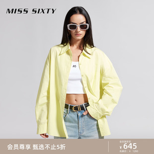 衬衫 Miss 新款 简约 Sixty2024夏季 女运动休闲风百搭上衣纯色长袖