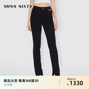 女高弹修身 新款 Miss 牛仔裤 铅笔裤 Sixty2024春季 复古小黑裤