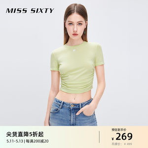 MissSixty圆领套头褶皱修身上衣