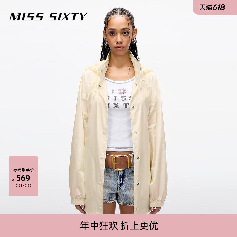 Miss Sixty2026春季外套可收连帽抽绳薄款运动风休闲百