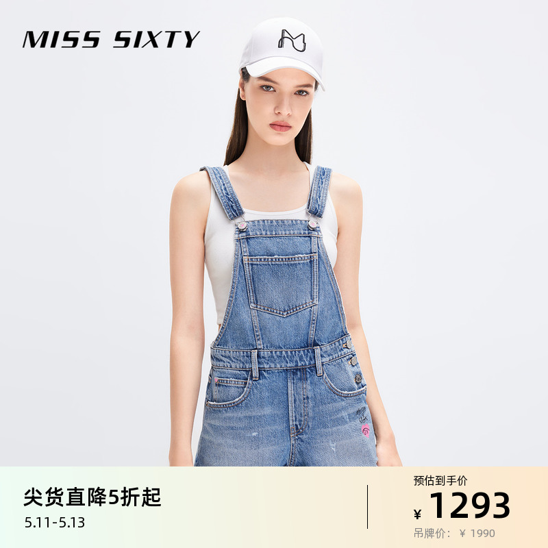 Miss Sixty x ANDRÉ SARAIVA夏季牛仔连体短裤女背