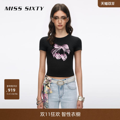 MissSixty钉珠印花T恤