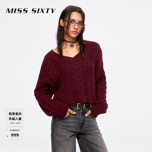 MissSixtyV领短款羊毛针织衫