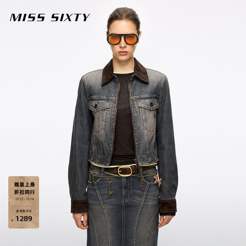 MissSixty拼皮牛仔外套
