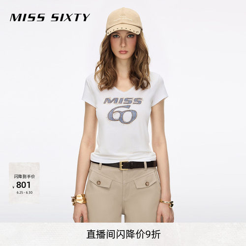 MissSixty徽标刺绣T恤