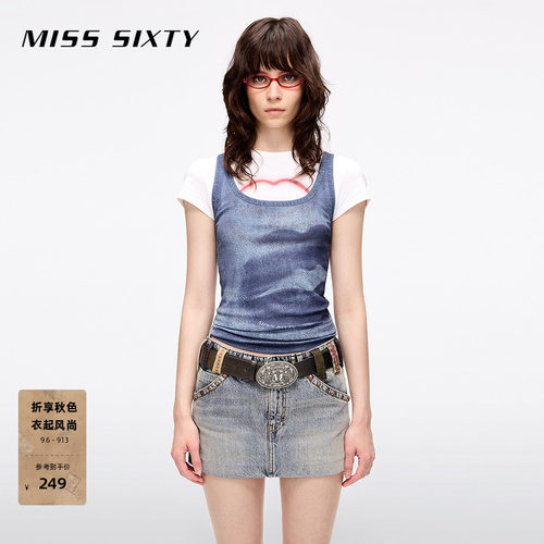 MissSixtyU领无袖修身背心