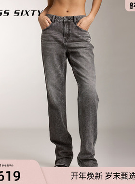 【免费改裤】Miss Sixty牛仔裤女复古磨白显瘦直筒裤百搭通勤休闲