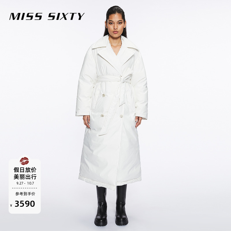 MissSixty西装领配腰带羽绒服