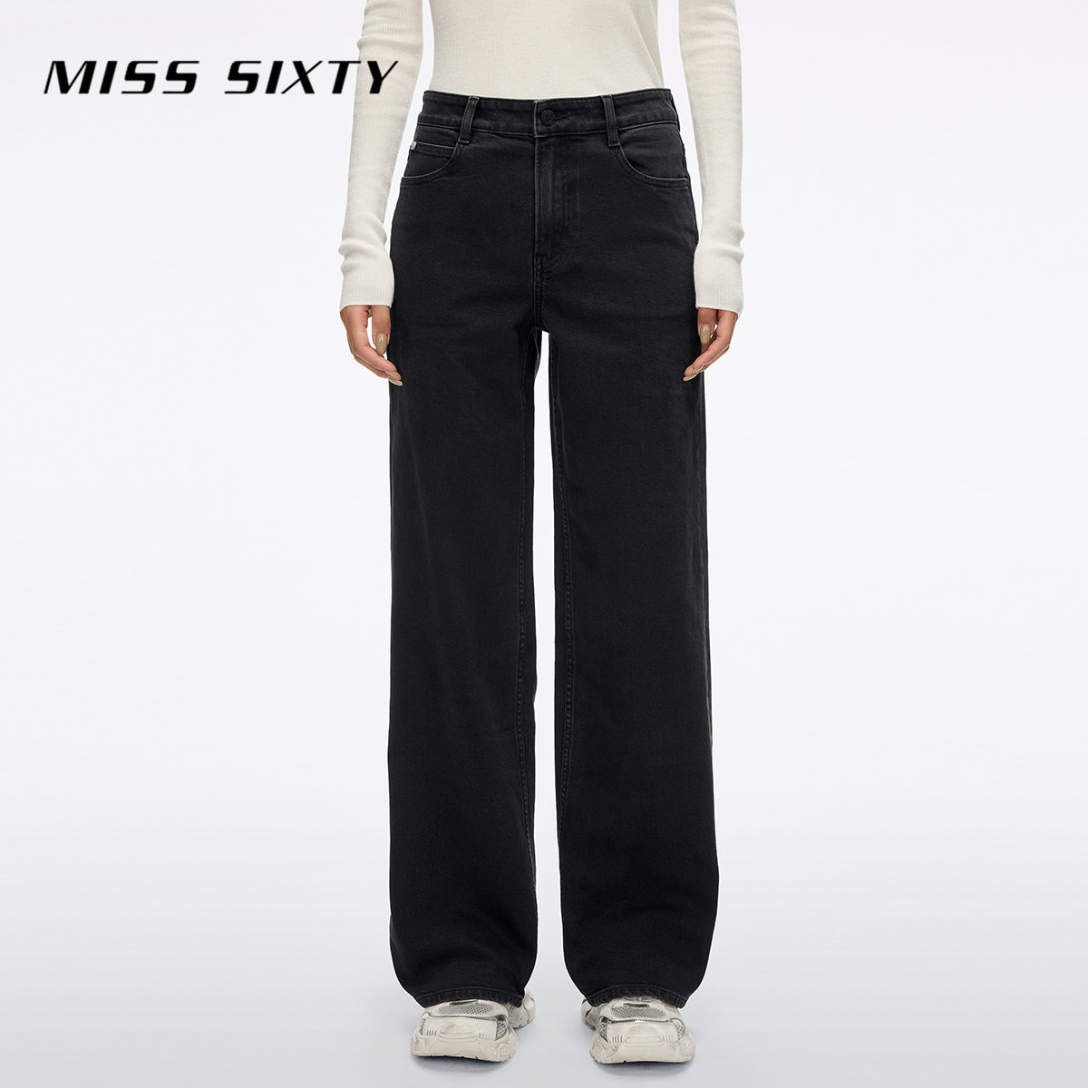 Miss Sixty2025秋季新款牛仔裤女中腰棉质通勤显瘦直筒