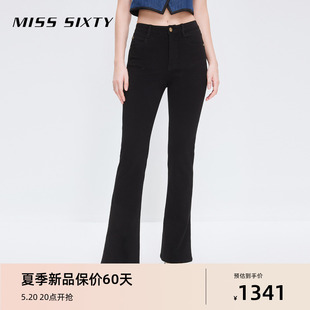 微喇叭裤 Miss 子 女弹力修身 新款 小黑裤 牛仔裤 Sixty2024春季