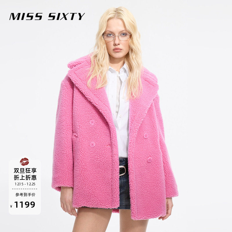【新年穿搭】Miss Sixty仿皮草外套女气质双排扣静奢千金风