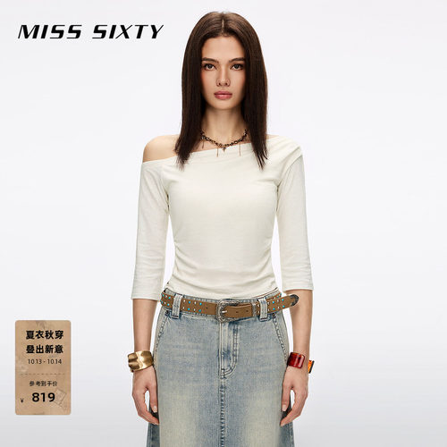 MissSixty斜领印花T恤