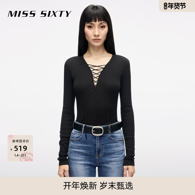 [大领口]Miss Sixty25春秋针织衫羊毛含桑蚕丝高智感设计休闲毛衣,女装/女士精品,毛针织衫,淘宝优惠券,粉丝福利购,淘宝优惠卷