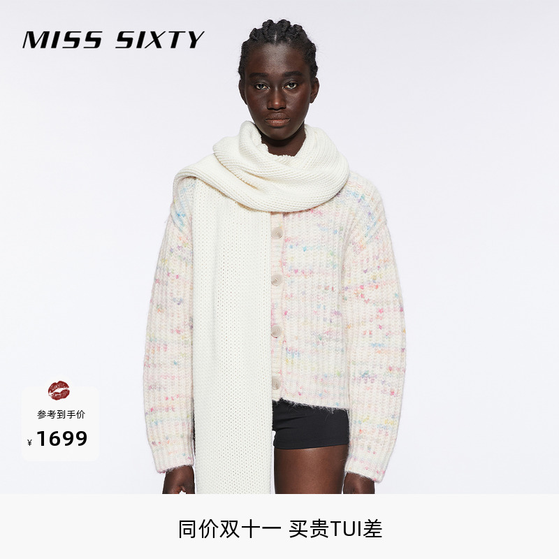 MissSixty圆领彩点针织外套