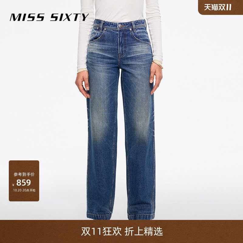 【进口面料】Miss Sixty2026冬季复古显瘦百搭牛仔裤女直筒裤
