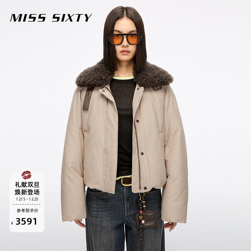 【保暖90鸭绒】Miss Sixty2025冬季新款羽绒服女可拆